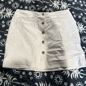 Cream Button-Up Skirt